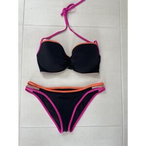 Victoria's Secret Bikini 34DD/M Swimsuit Color Block Swimwear Summer